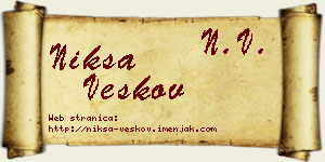 Nikša Veskov vizit kartica
